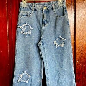 Stylish Blue Kids Jeans with Distressed Details